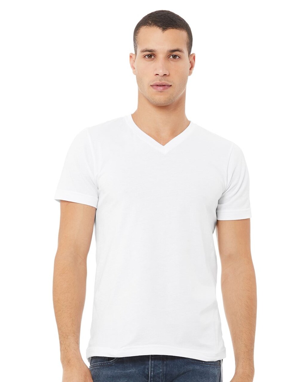 BELLA + CANVAS Unisex Jersey V-Neck Tee Lightweight Airlume Cotton Retail Fit Everyday Casual Shirt